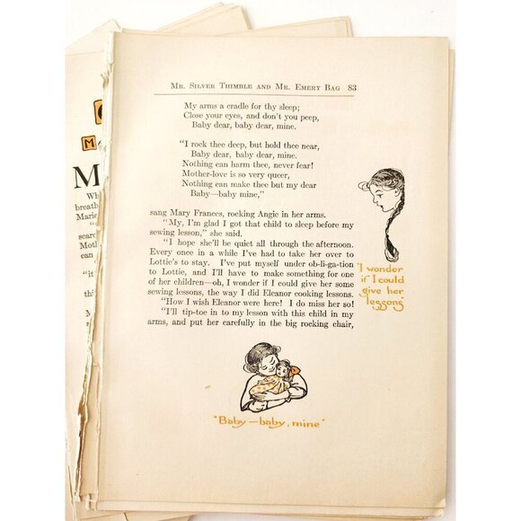 1913 Mary Frances Sewing Pages Ephemera Lot Of 100 Pcs Illustrated Crafts LGDWB1 - Picture 4 of 7